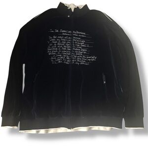 Vintage Tupac Makaveli Rare Zip Up Velour Style Sweater XXL Y2K Black 2pac